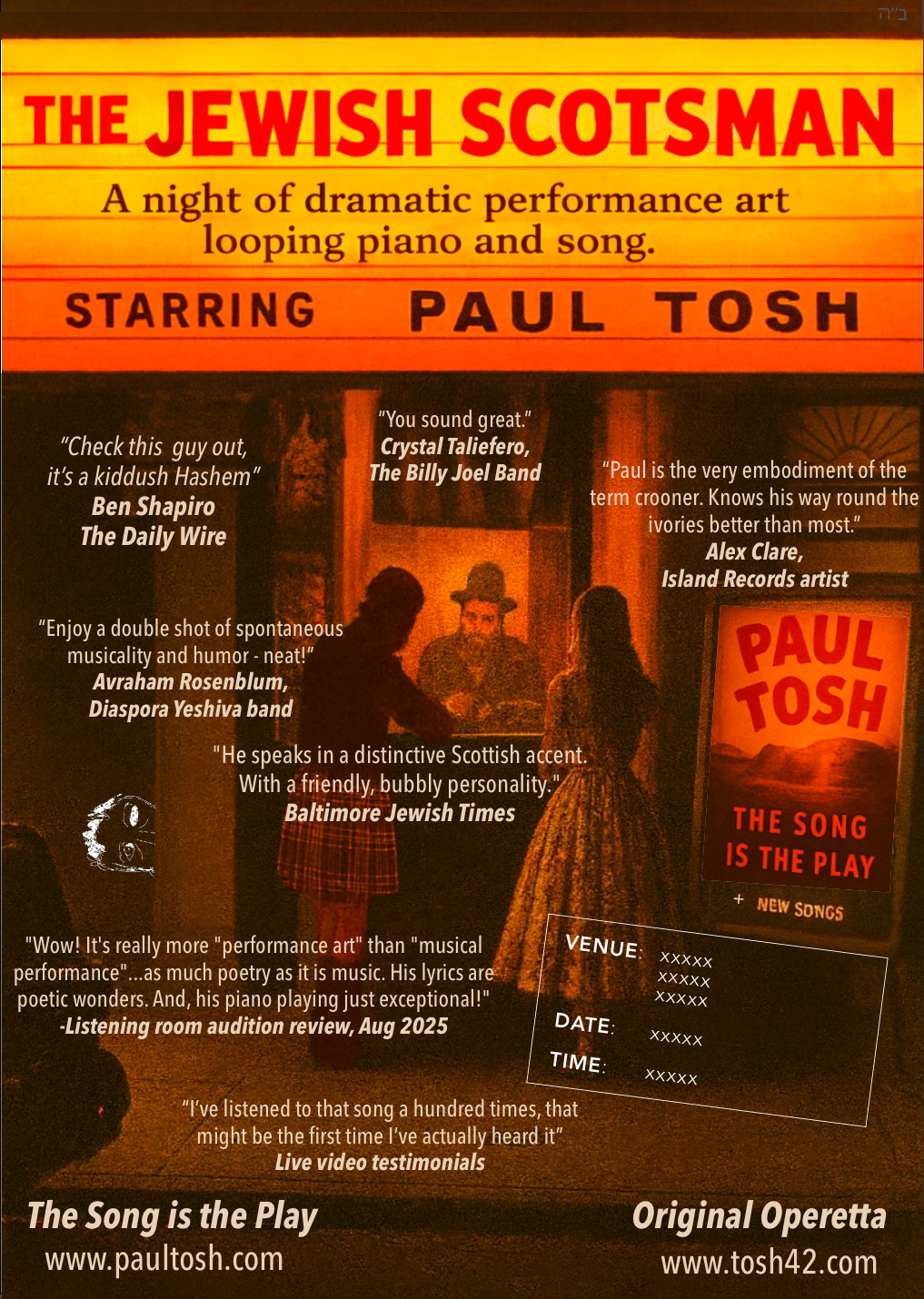 The Jewish Scotsman — Paul Tosh Programme Poster